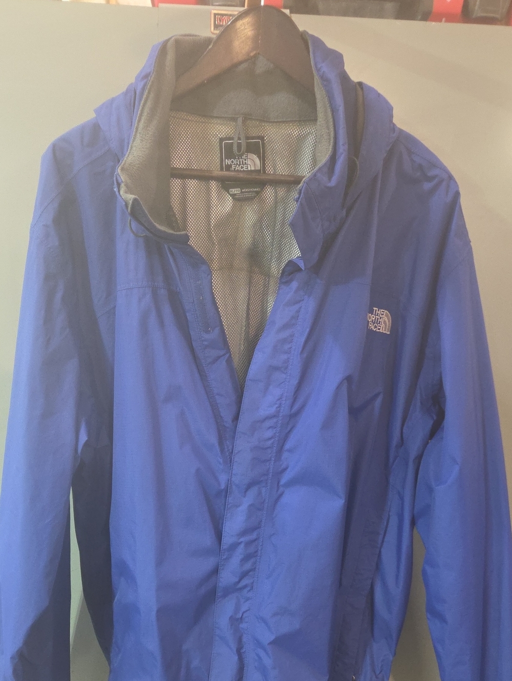 The North Face Men's Royal Blue Hooded Rain Jacket